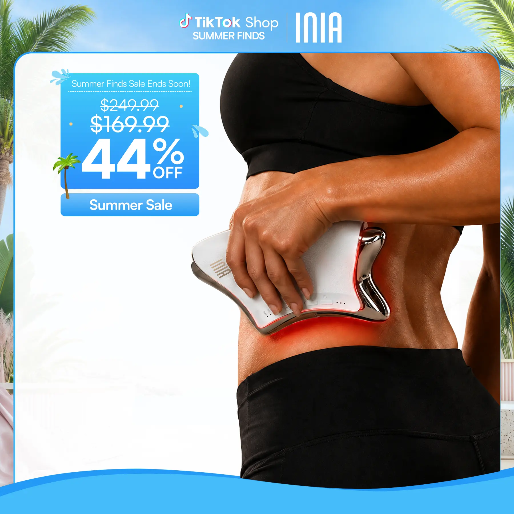INIA FASCIOR Clinical-Grade 4-in-1 Body Contouring & Recovery Beauty Tools, RF, EMS & Red Light Therapy for Skin Tightening & Cellulite, Ideal for Women's Deep Tissue Massage