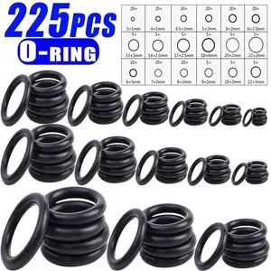 225 Piece O-Ring Sealing Gasket Set, Oil Resistant Waterproof Rubber Seal, Various Sizes, for Cars, Machinery, Fuel Systems