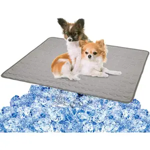 Portable Pet Cooling Mat, Breathable Pet Bed with Gel Ice Bricks, Summer Cooling Pad for Outdoor, Car Seat, Dog, Poodle & Cat Furniture, Bedding Mat