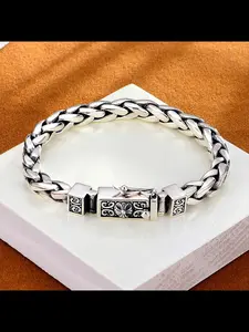 Men's Cuban Link Bracelet, Bold Ethnic Style, Copper Material, Casual All-Season Jewelry, Perfect Birthday Gift, Trendy Luxury Accessory