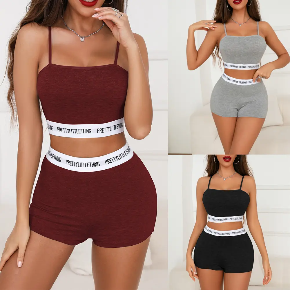Women's Wireless High-Rise Contrast 2-Piece Lingerie Set - Female Sports Bra & Panty for Yoga, Bedroom Sleeping, Casual Daily Wear