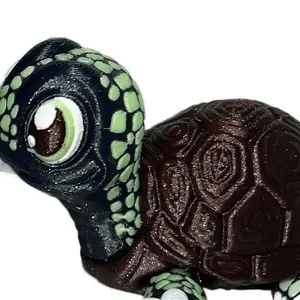 Articulated 3d printed toy model turtle.