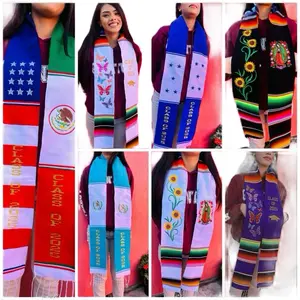 Class of 2025 Graduation Stoles /Mexican sarape Text, Ideal for Graduation Celebrations Graduation Sash 2025