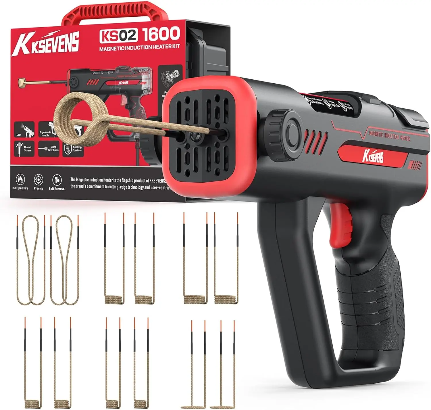 【Father's Day Gift】Induction Heater Bolt Removal,1600W 110V Handheld Magnetic Induction Heater Tool with 12 Coils for Rusty Screw Removing