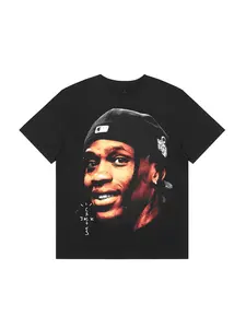 Rapper Portrait Jackes Printed T-Shirt American Casual High Street Loose Male and Female Couples Short Sleeves Summer