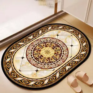 1 piece, diatomite bathroom mat, Bathroom Decorative Mat, anti-slip, washable, quick-drying floor carpet, soft polyester, oval shape, perfect for home bathrooms, living rooms, bedrooms, kitchens – suitable for everyone