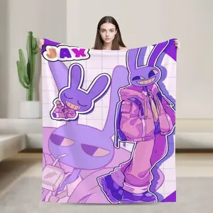 A-Amazing D-Digital Anime Circus Cozy Super Soft Flannel Blanket, Funny Game Theme Warm Throw Blanket For Living Room,Home Decor