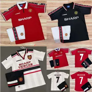 Retro Red Football Jersey Set 1999 – Classic Soccer Kit Inspired by Legendary Treble Era