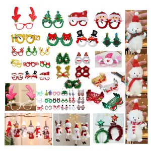 Christmas eyeglass frame decoration, Christmas snowman decoration props, hair tie set, photo party event gifts