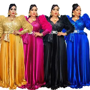 Plus Size African Party Long Dresses for Women 2025 New Dashiki Ankara Sequin Evening Gowns Turkey Outfits Robe Africa Clothing