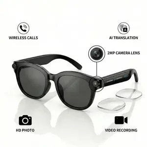 AI high-definition intelligent wireless audio glasses, portable sports glasses for video recording, real-time translation, wireless calling, music playback, and voice assistants, Multifunctional Smart Glasses