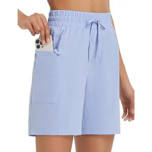 baleaf Women's 7" Athletic Shorts Quick Dry Running Workout Lightweight High Waisted Long Shorts with Pockets