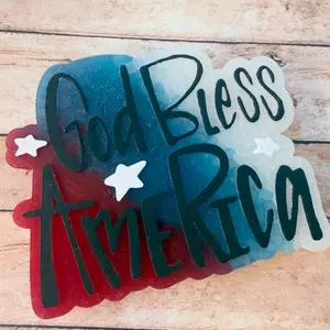 God bless America  patriotic cardstock car freshie air freshener July red white and blue