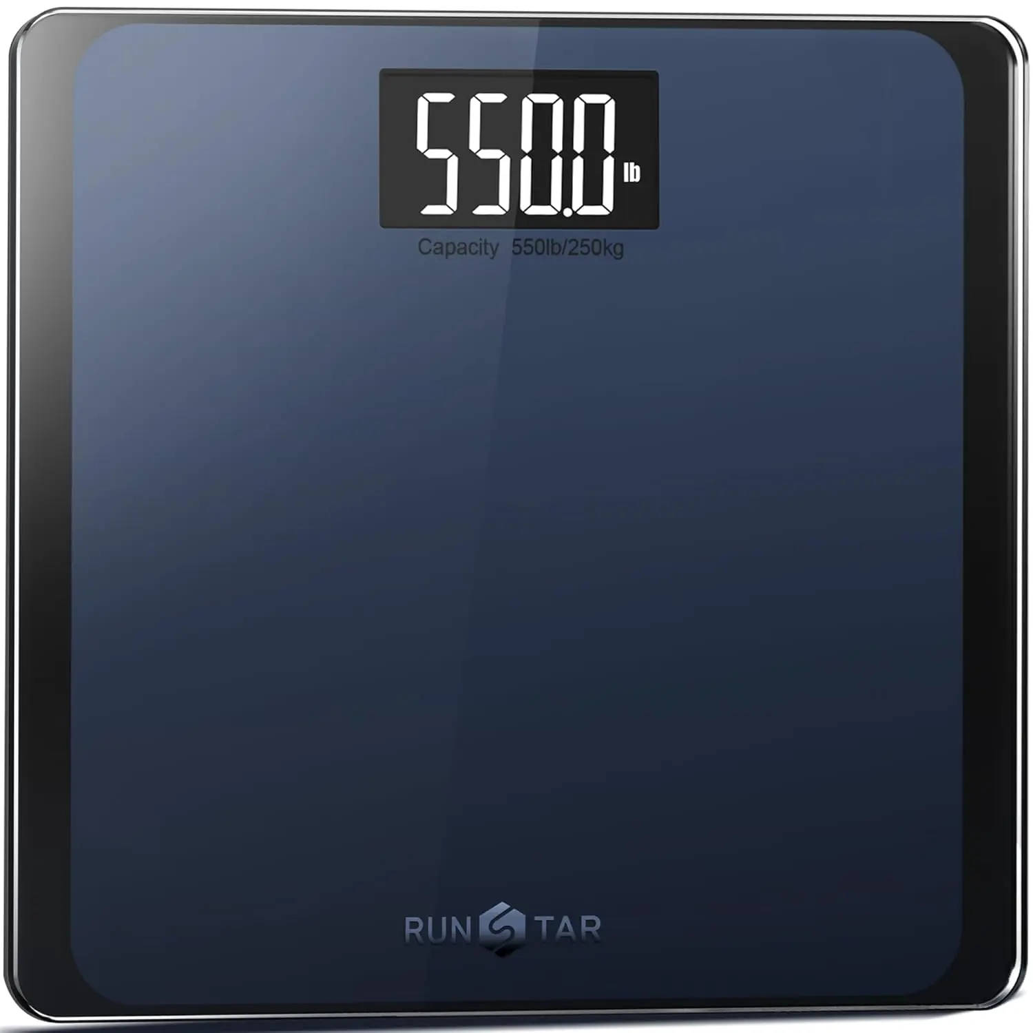 RunStar Digital Weight Scale - 550lb Capacity Bathroom/Living Room Scale with Silicone-Tempered Glass Ultra-Wide Platform, Large LCD Display, High-Precision Accuracy, Secure Design