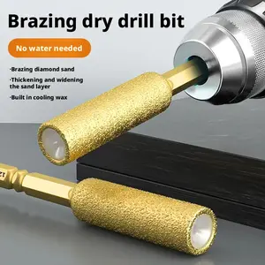 4pcs ceramic tile drilling bit, hole opener, hole enlarger, grinding head, edge trimmer, dry drilling for glass and stone, specialized for hand drills