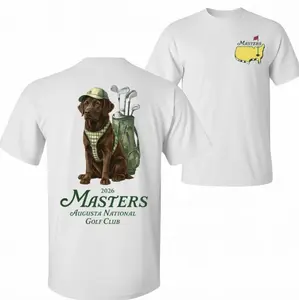Golf Dog Shirt 2026 Retro Chocolate Unisex T-shirt, Funny Gif Cute Dog Golf Lover Gift, Golfer Fan, Master Golf, Augusta National Golf Club, Menswear, Casual Top Unisex
