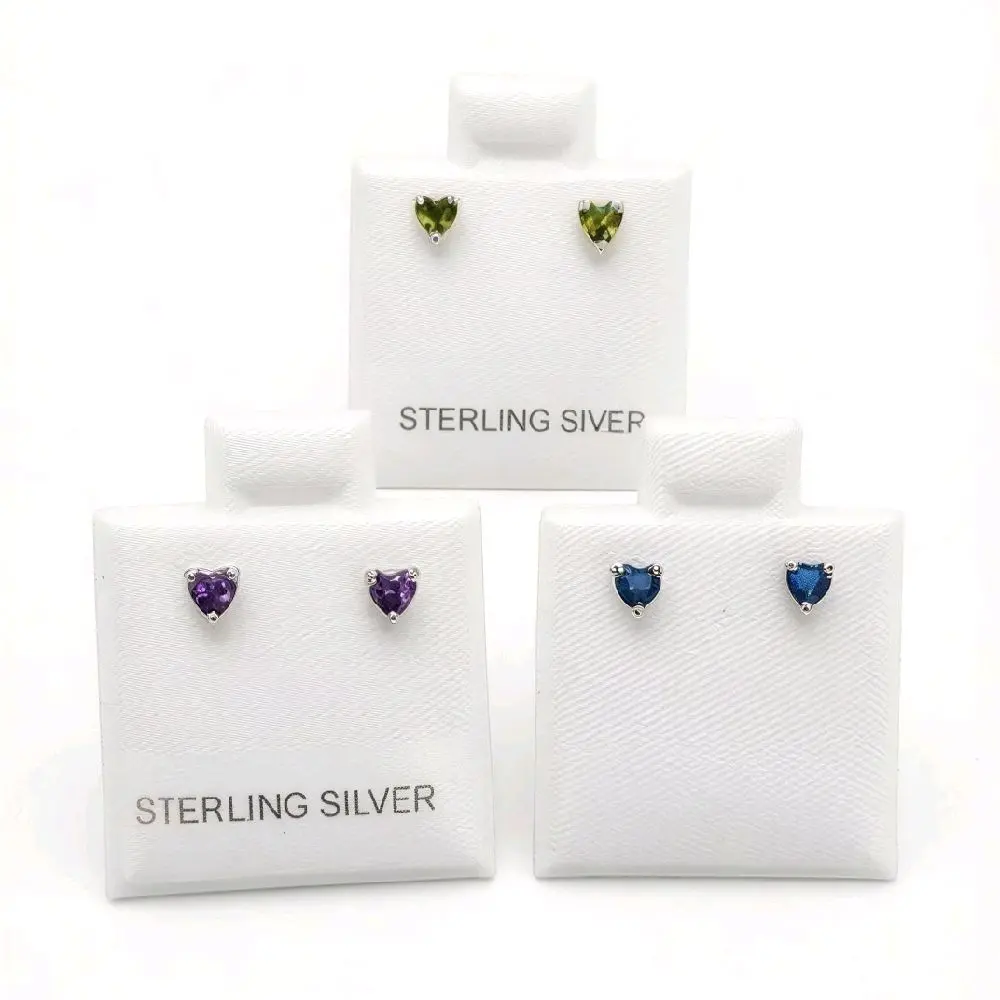 Italian Silver Heart-Shaped Earrings