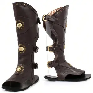 Men's Closed Mid-Calf Medieval Renaissance Rivet Tube Sandals - Roman Gladiator Footwear, Stylish Shoe-Boot Hybrid