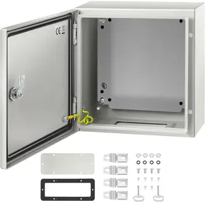 VEVOR NEMA Steel Enclosure, 12 x 12 x 6'', IP66 Waterproof & Dustproof, Outdoor/Indoor Electrical Junction Box with Mounting Plate