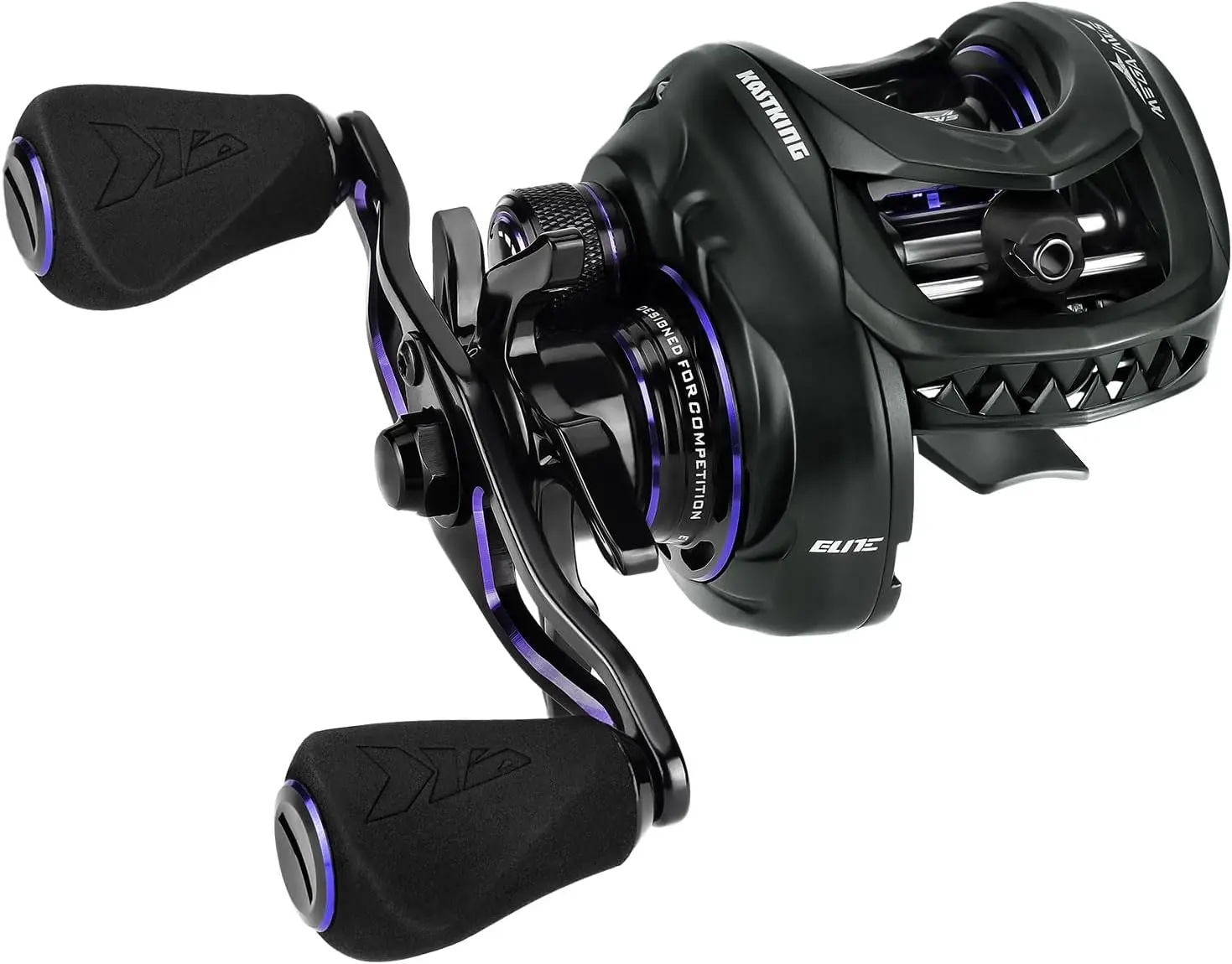 KastKing MegaJaws Elite Baitcasting Fishing Reel, NewAutoMag Dual Braking System, Only 6.7oz, 17.64 LBs CarbonFiber Drag, 11+1 Shielded BB, High Speed 5.4:1 to 9.1:1 GearRatios