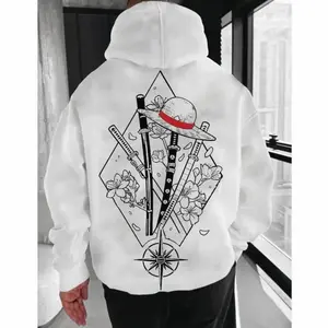 Swords & Straw Hat Compass Hoodie, Minimalist Manga-Inspired, Iconic Straw Hat Design, Perfect for Anime Enthusiasts, Unisex hoodie, Trendy Best Gift For Fans