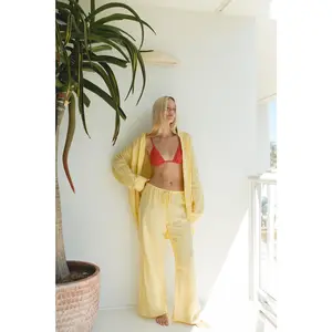 Capri Linen Drawstring Pants