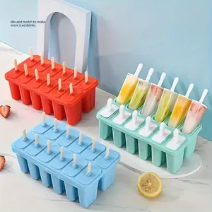High Quality BPA Free Silicone Kitchen Popsicle Molds Set, 10 Piece Large Capacity Popsicle Maker with Effortless Cleaning, Easy Release, 50 Sticks, Brush and Funnel for Homemade Ice Cream