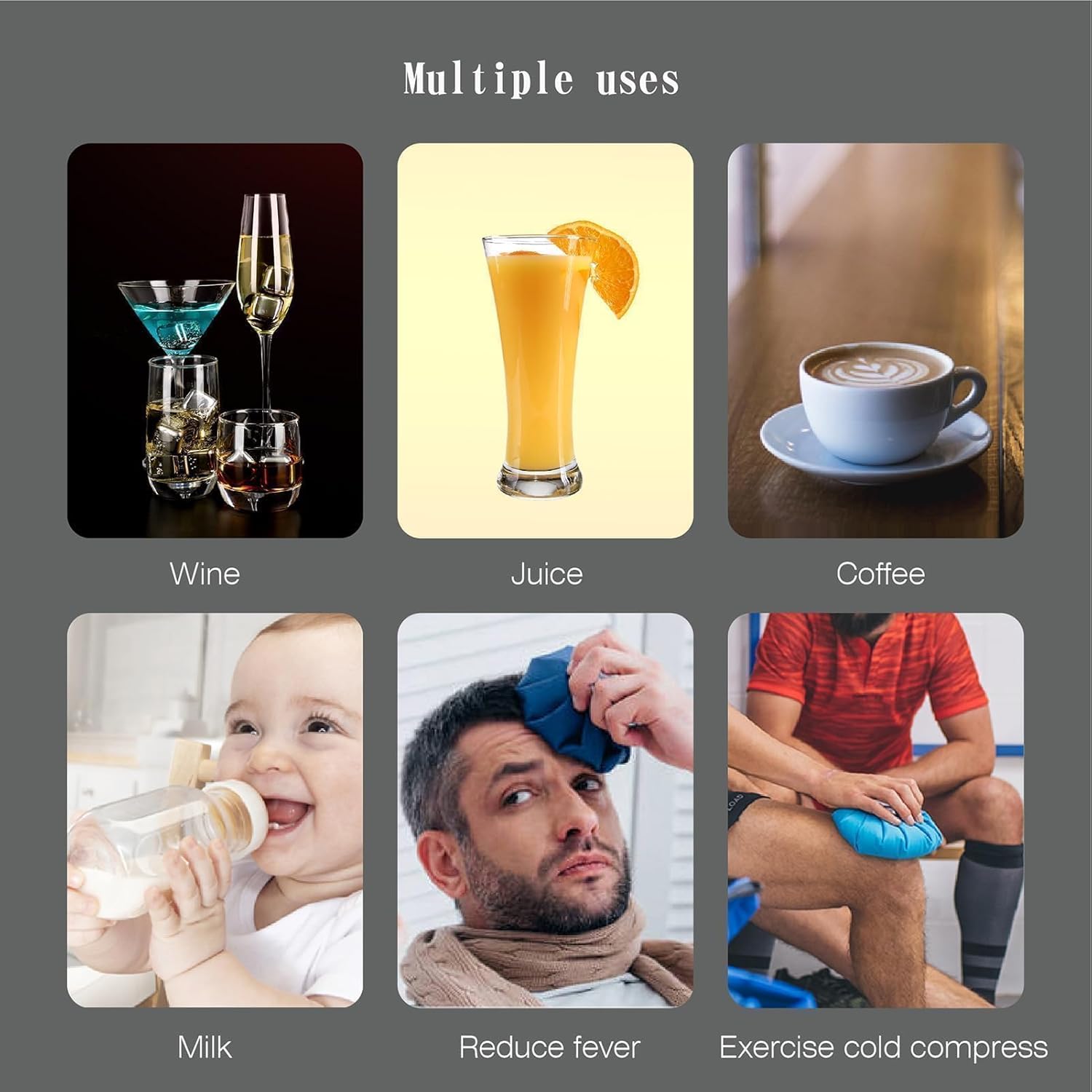 12 Pack Reusable Whiskey Stones 304 Stainless Steel Ice Cubes for Drinks Chill Without Diluting Whiskey Scotch Bourbon Gifts Drinkware 2.7 cm