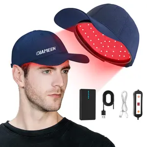 Oiameen Laser Hair Growth Cap - 650nm LLLT Red Light Hat with Rechargeable Battery, Pulse Mode & Timing, Laser Cap for Men & Women with Thinning Hair, Hair Loss, Alopecia