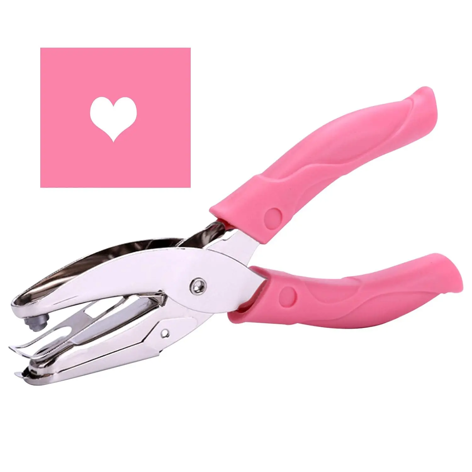 1 Pack 6.3 Inch Length 1/4 Inch Diameter of Heart Shape Hole Handheld Single Paper Hole Punch, Puncher with  Soft Thick Leather Cover(Heart 1/4 inch)