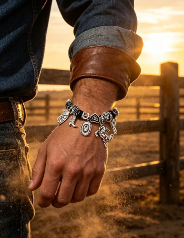 Western Cowboy Charm Snake Chain Bracelet, Unisex Vintage Silver Dangle Bead Bracelet, Cowgirl Horse Gun Boot Pendant Bangle Jewelry Gift for Men Women Western Cowboy Charm Snake Chain Bracelet, Unisex Vintage Silver Dangle Bead Bracelet, Cowgirl Horse Gun Boot Pendant Bangle Jewelry Gift for Men Women