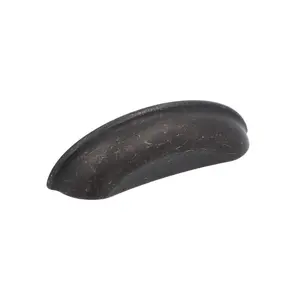 Vintage Black Iron Cup Pulls – Rustic Italian Drawer Hardware