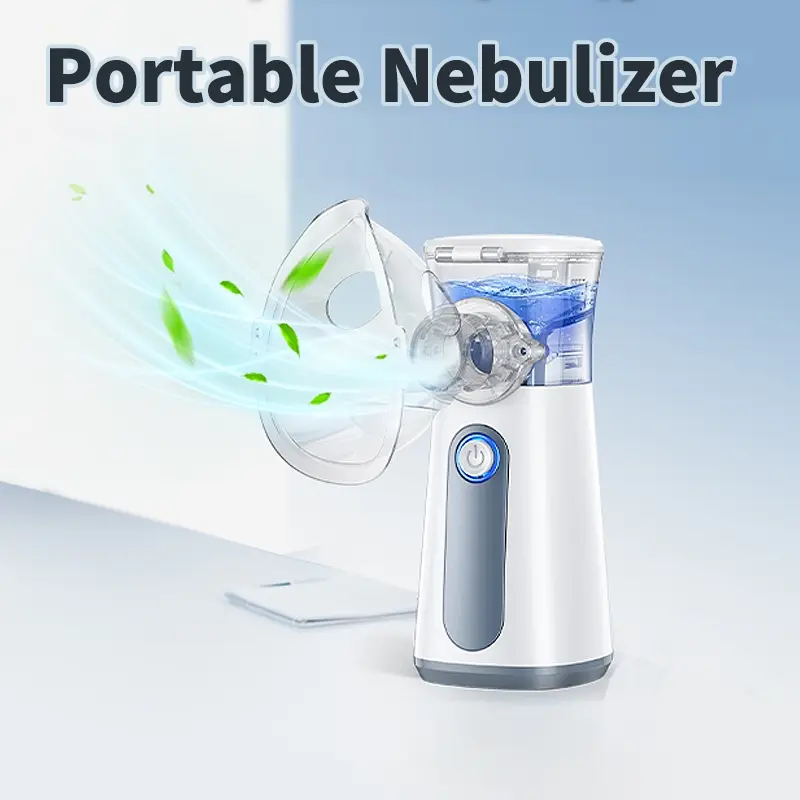 Portable Nebulizer, Mesh Nebulizer, Auto-Cleaning Handheld Nebulizer, Two Ways to Use for Adults & Kids, USB Rechargeable Nebulizer with Portable Design, Easy to Use & Clean, Silent, Efficient Atomization for Home and Travel Use