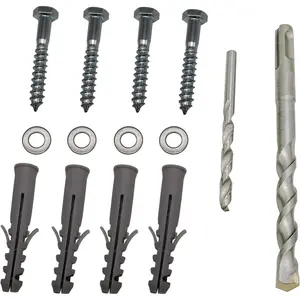 Lag Bolt Kit for Mounting TV Bracket Into Wood or Concrete Wall, Heavy Duty Bolts, Anchors and 2 Drill Bits