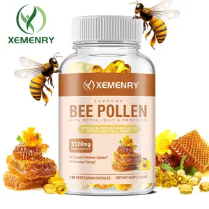 Xemenry - Bee Pollen Capsules, 3520 mg Royal Jelly, Bee Pollen and Propolis Capsules, Immune Support for Adults, Powerful Nutritional Formula, 120 Capsules