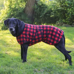 Dura-Tech Buffalo Plaid Fleece Dog Coat - Medium Dogs