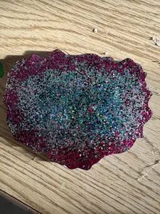 Glitter blue splatter plac