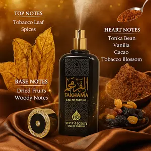 FAKHAMA Eau De Parfum – Unisex Bold & Warm Perfume with Dark Leaves, Spices, Tonka Bean, Vanilla, Cacao & Oud | 100ml Spray, 20% Oil, 18-24 Hour Wear  Daring Yet Elegant Scent for Any Occasion – Long-Lasting and Luxurious – Made in UAE (MDO018)