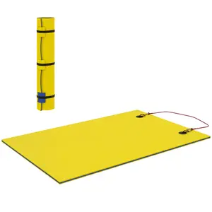 9' x 6' Pad Water Mat for 2 Adults, Floating Water Pad for Lake, Pool, Ocean, Beach, and Boating, Yellow