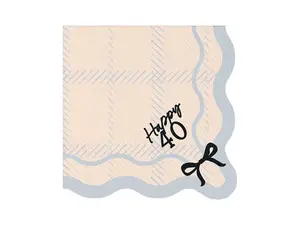 HAPPY 40 BLACK BOW NAPKINS