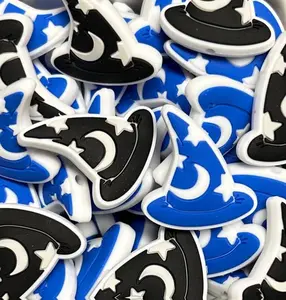 2 Pack Wizard Hat Silicone Focal Bead, Halloween Shaped Silicone Bead