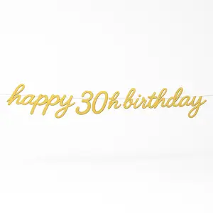 Golden Age 30th Birthday Letter Banner - Elegant Gold Decoration