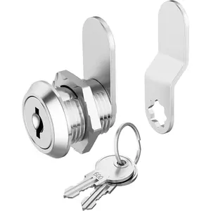 1 Pack Cabinet Locks with Keys 5/8" Cam Lock Keyed Alike Secure Drawer File Cabinet Mailbox Lock Replacement RV Storage Locks Zinc Alloy