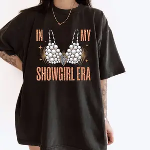 Comfort Colors In My Showgirl Era TShirt, Sparkly Pearl Bra Graphic Tee, Movie Premier Outfit Shirt, Showgirl Fan Shirt, Retro Album Tee, Concert Shirt, Trendy Gift Idea
