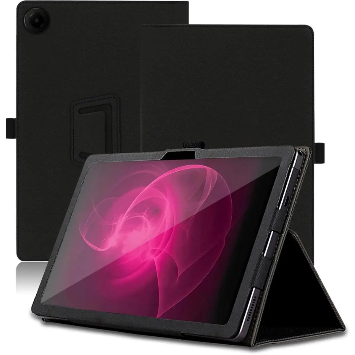 Leather Folding Stand Tablet Case with Pencil Holder, Wrist Strap for T-Mobile Revvl Tab 2 10.1in 2025 - Full Protection Tablet Cover & Accessory, Accessories