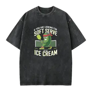 Soft Serve Pickleball Joke T-Shirt, Funny Pickleball Ice Cream T-Shirt, Cute Pickle With Paddle Shirt, Fun Sports Fan Gift