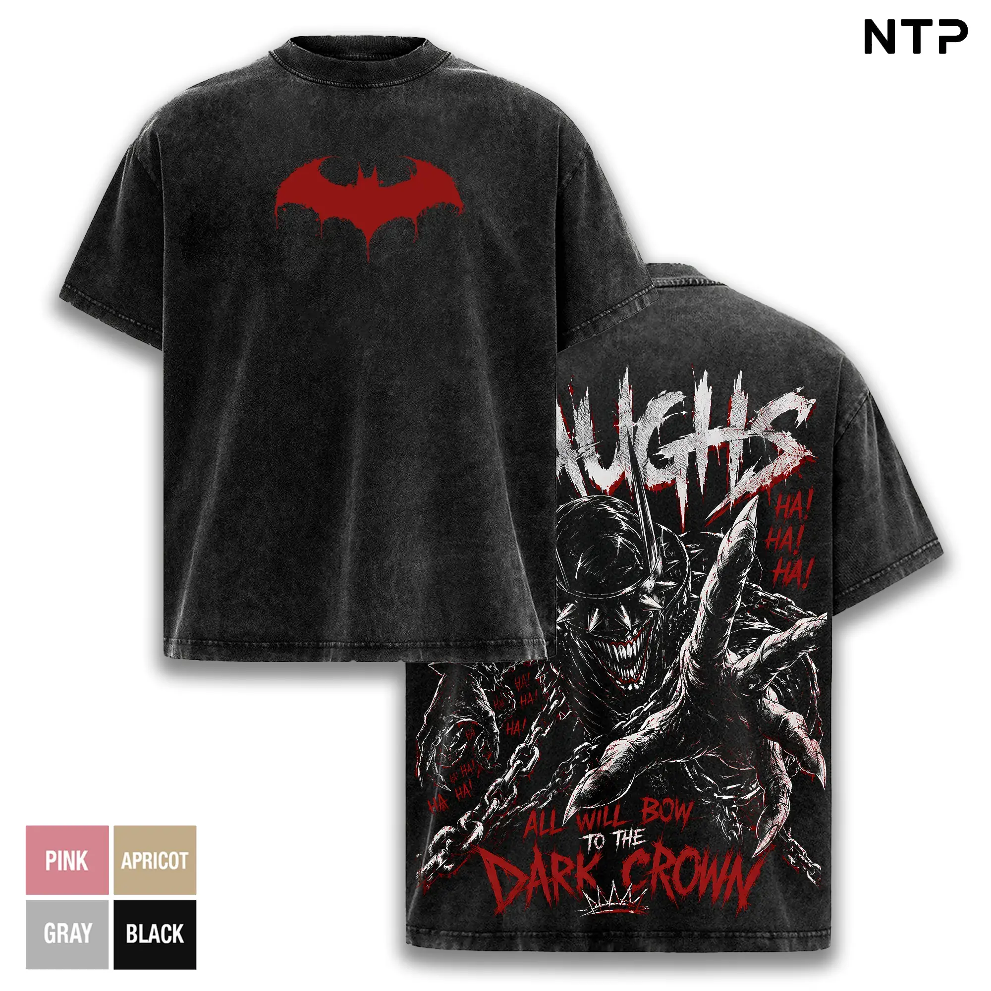 Laughing Bat Dark Knight Graphic Tee Vintage Washed Shirt Unisex Streetwear Villain Merch Evil Gotham Comic T-Shirt Dark Hero Streetwear Oversized Tee