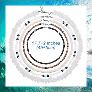 Kuzzoi Unisex Handmade Puka Shell Necklace, Natural Shells with 45+5cm Durable Alloy Chain, Adjustable Extension Chain, Lobster Clasps, Stylish Beach Accessory Gift for Summer Beach Surfer (Handmade Craftsmanship Included)