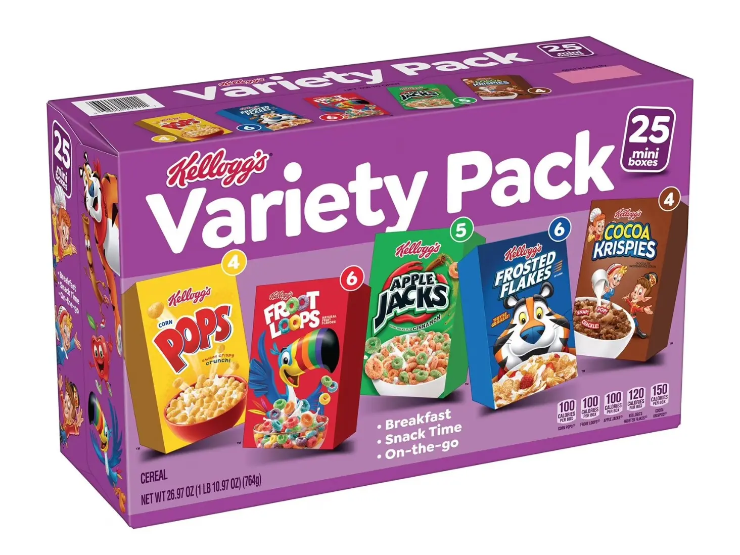 Kellogg's Assorted Cereal Variety Pack, 25 pk.