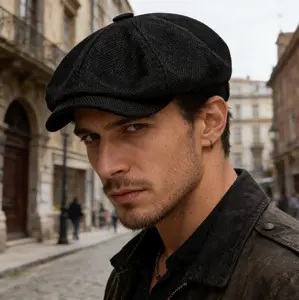 Classic Newsboy Cap, Retro British Style Flat Cap For Men And Vintage Fashion Enthusiasts, Featuring Breathable Woven Fabric And Adjustable Back Strap, Lightweight Durable Design, Ideal For Daily Commutes, Vintage Themed Events And Casual Hangouts